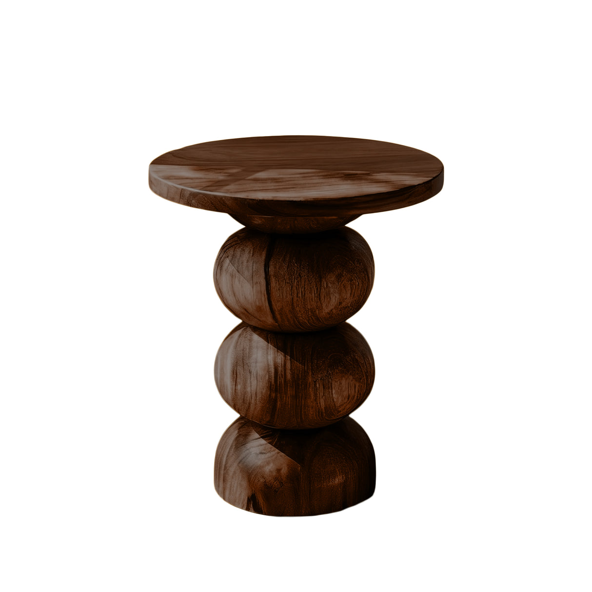 Orvane Sculpted Solid Wood Pedestal Stand Dark Walnut - Timberustic Pedestal Stand