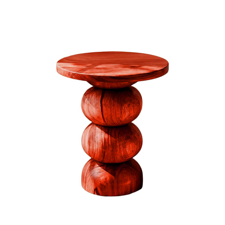 Orvane Sculpted Solid Wood Pedestal Stand Mahogany - Timberustic Pedestal Stand