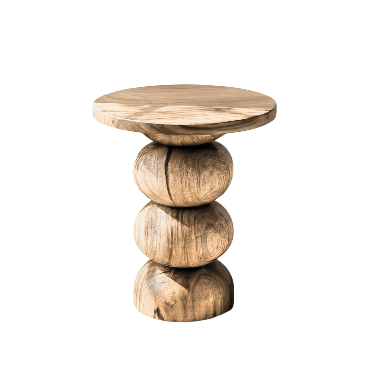 Orvane Sculpted Solid Wood Pedestal Stand Natural Oak - Timberustic Pedestal Stand
