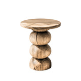 Orvane Sculpted Solid Wood Pedestal Stand Natural Oak - Timberustic Pedestal Stand
