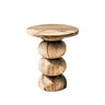 Orvane Sculpted Solid Wood Pedestal Stand Natural Oak - Timberustic Pedestal Stand