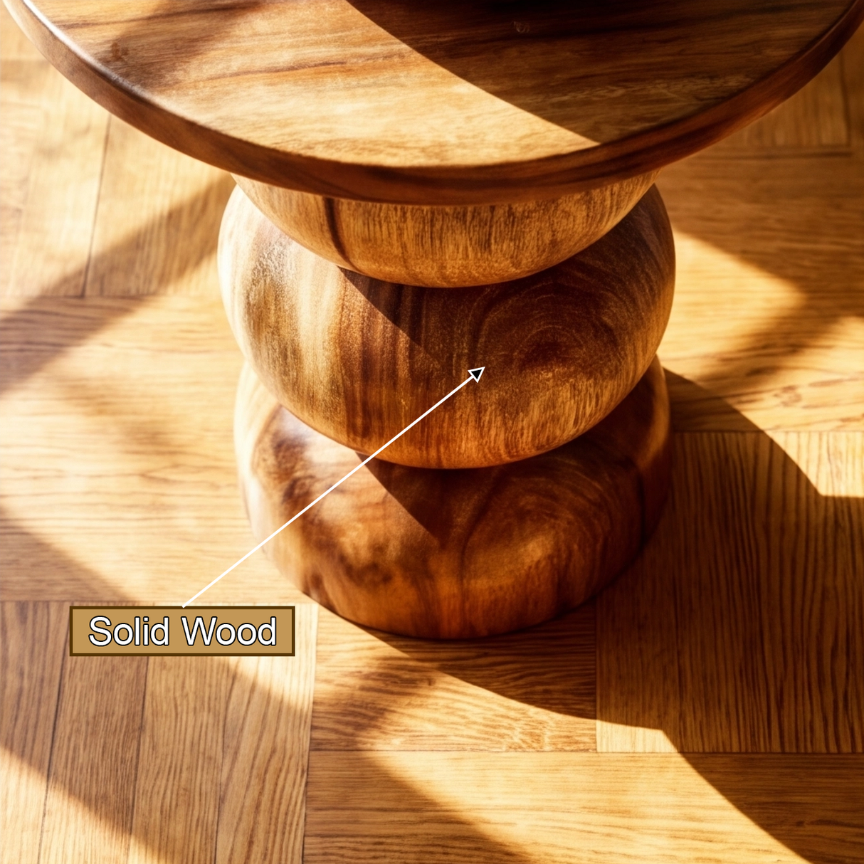 Orvane Sculpted Solid Wood Pedestal Stand - Timberustic Pedestal Stand