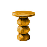 Orvane Sculpted Solid Wood Pedestal Stand Teak - Timberustic Pedestal Stand