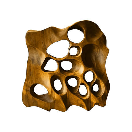 Orvane Sculpted Solid Wood Wall Art Teak - Timberustic Wall Art