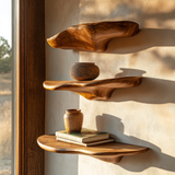 Orvani Sculpted Solid Wood Mushroom Floating Shelf SPA375733 - Timberustic Floating Shelf