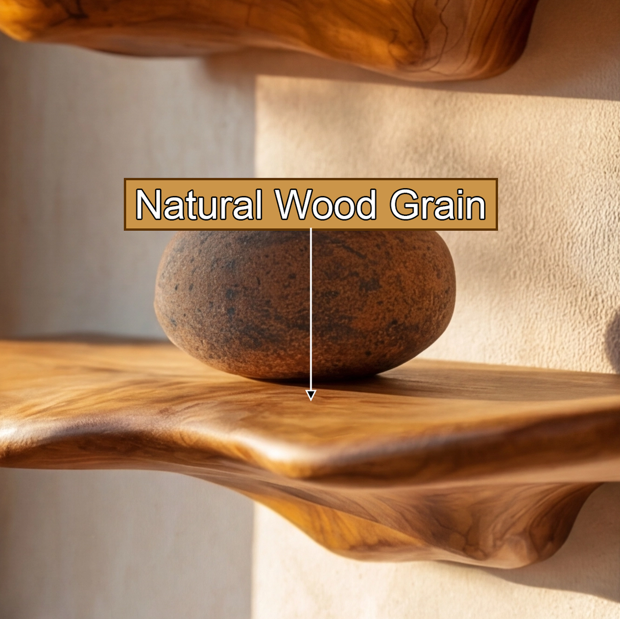 Orvani Sculpted Solid Wood Mushroom Floating Shelf SPA375733 - Timberustic Floating Shelf
