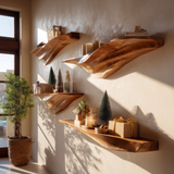 Orvanta Sculpted Solid Wood Floating Shelf - Timberustic Floating Shelf