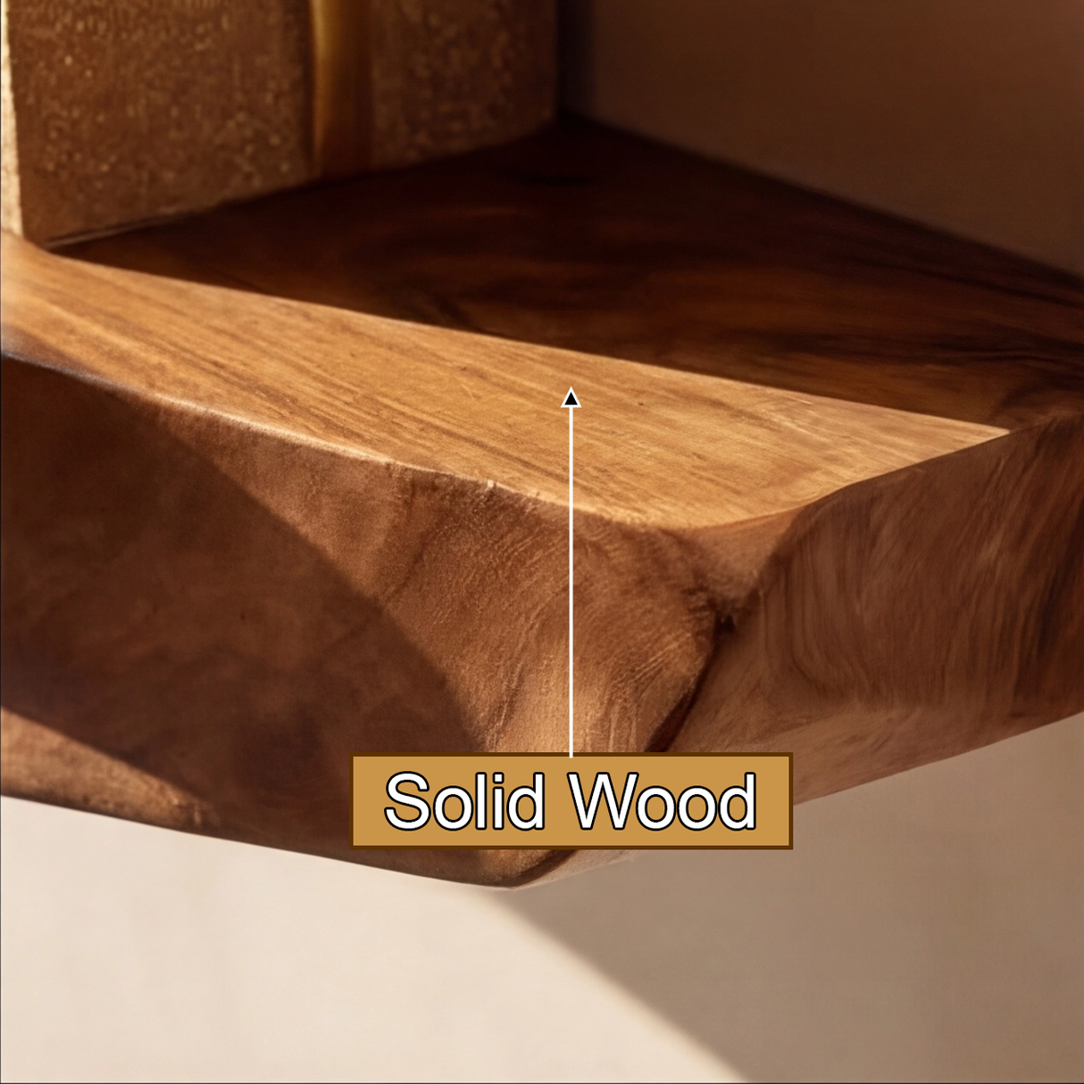 Orvanta Sculpted Solid Wood Floating Shelf - Timberustic Floating Shelf