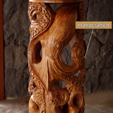 Orvanto Sculpted Solid Wood Pedestal Stand - Timberustic Pedestal Stand