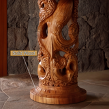 Orvanto Sculpted Solid Wood Pedestal Stand - Timberustic Pedestal Stand