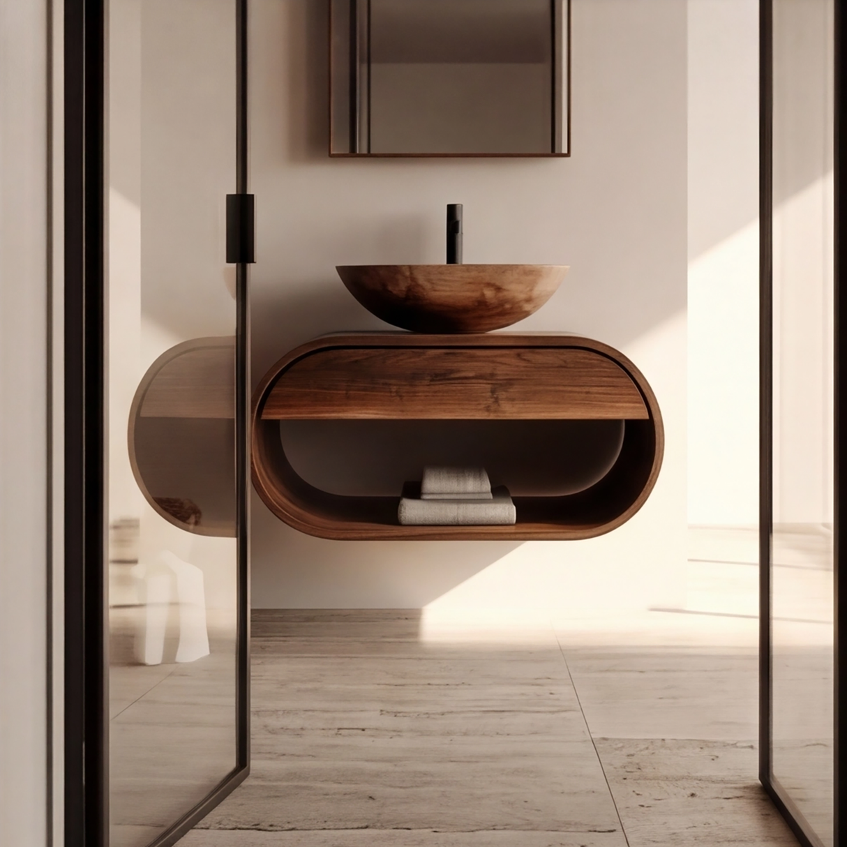 Orvelis Sculpted Solid Wood Floating Bathroom Vanity with Drawers SPA662923 - Timberustic Floating Bathroom Vanity With Drawers