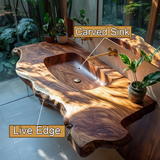 Orvella Live Edge Solid Wood Floating Bathroom Vanity with Integrated Sink SPA395554 - Timberustic Floating Bathroom Vanity with Integrated Sink