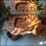 Orvella Live Edge Solid Wood Floating Bathroom Vanity with Integrated Sink SPA395554 - Timberustic Floating Bathroom Vanity with Integrated Sink