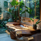 Orvella Live Edge Solid Wood Floating Bathroom Vanity with Integrated Sink SPA395554 - Timberustic Floating Bathroom Vanity with Integrated Sink