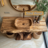 Orvella Rootform Solid Wood Freestanding Bathroom Vanity SPA120255 - Timberustic Freestanding Bathroom Vanity