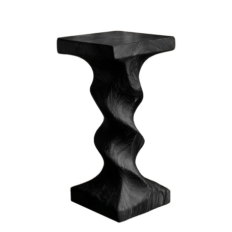 Orvella Solid Wood Pedestal Stand Black - Timberustic Pedestal Stand