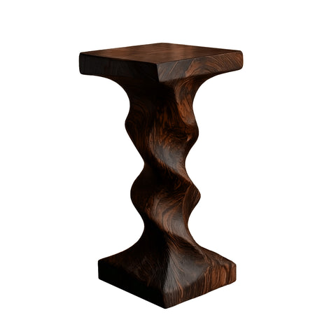 Orvella Solid Wood Pedestal Stand Dark Walnut - Timberustic Pedestal Stand