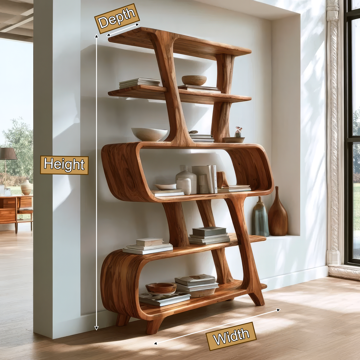 Orvessa Handcrafted Solid Wood Bookshelf - Timberustic Bookshelf