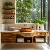 Orvessa Live Edge Solid Wood Floating Bathroom Vanity With Drawers - Timberustic Floating Bathroom Vanity With Drawers