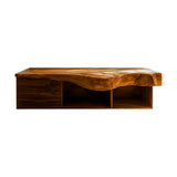 Orvessa Live Edge Solid Wood Floating Bathroom Vanity With Drawers Brown - Timberustic Floating Bathroom Vanity With Drawers
