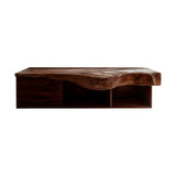 Orvessa Live Edge Solid Wood Floating Bathroom Vanity With Drawers Dark Walnut - Timberustic Floating Bathroom Vanity With Drawers