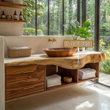 Orvessa Live Edge Solid Wood Floating Bathroom Vanity With Drawers - Timberustic Floating Bathroom Vanity With Drawers