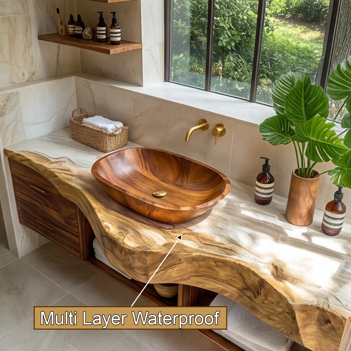 Orvessa Live Edge Solid Wood Floating Bathroom Vanity With Drawers - Timberustic Floating Bathroom Vanity With Drawers