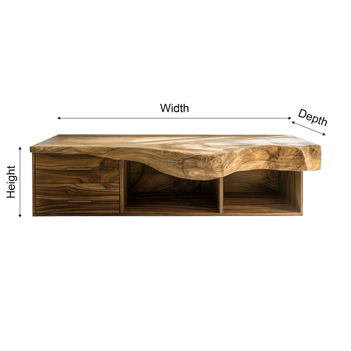 Orvessa Live Edge Solid Wood Floating Bathroom Vanity With Drawers - Timberustic Floating Bathroom Vanity With Drawers