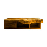 Orvessa Live Edge Solid Wood Floating Bathroom Vanity With Drawers Teak - Timberustic Floating Bathroom Vanity With Drawers