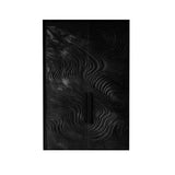 Orvessa Sculpted Solid Wood Rectangular Double Doors Black - Timberustic Door