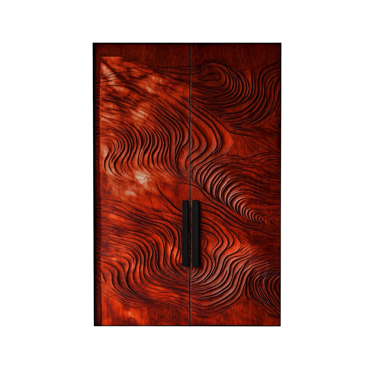 Orvessa Sculpted Solid Wood Rectangular Double Doors Mahogany - Timberustic Door