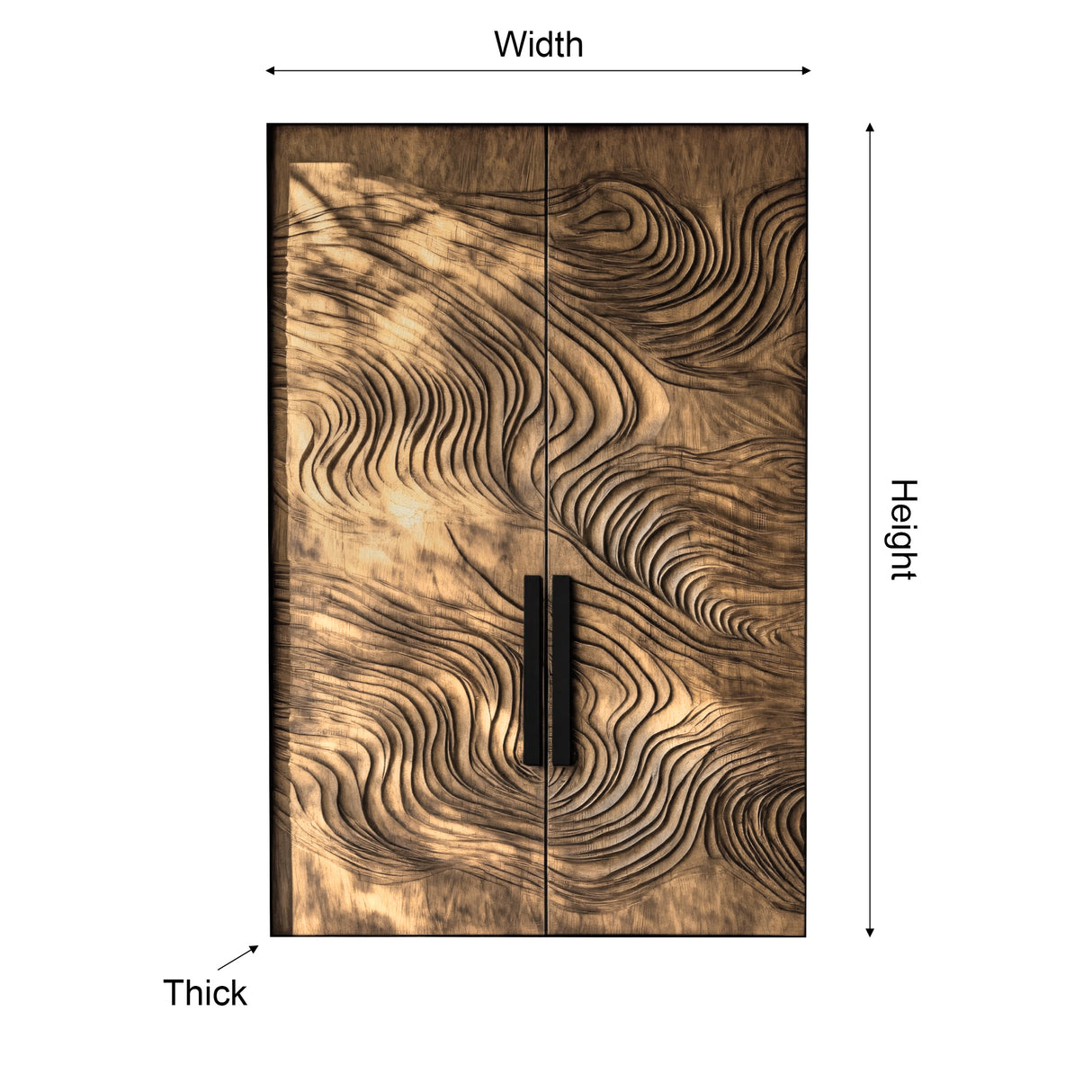 Orvessa Sculpted Solid Wood Rectangular Double Doors - Timberustic Door