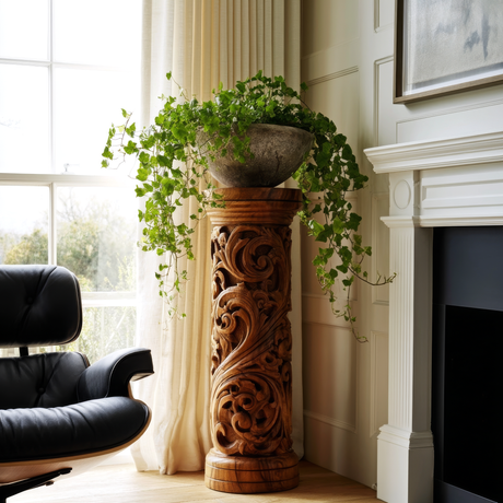 Orvessa Solid Wood Pedestal Stand - Timberustic Pedestal Stand