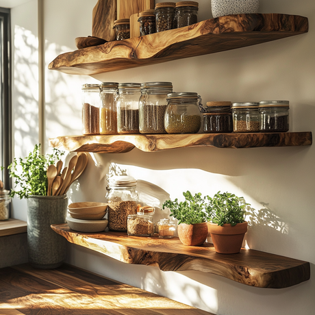 Orveth Live Edge Solid Wood Floating Shelf SPA524698 - Timberustic Floating Shelf