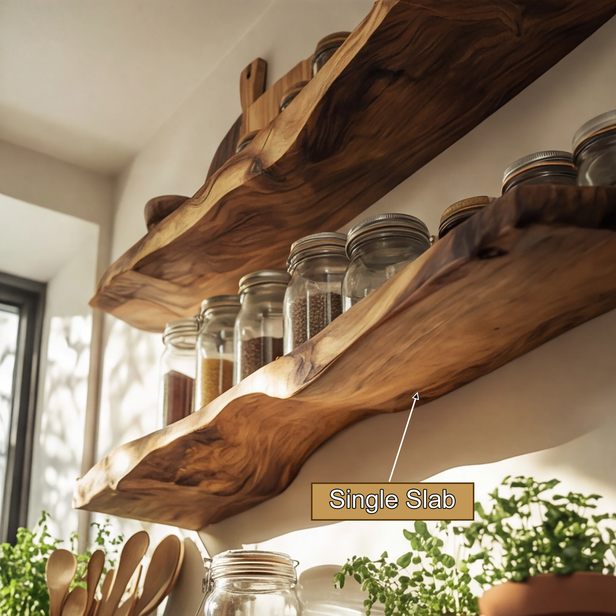 Orveth Live Edge Solid Wood Floating Shelf SPA524698 - Timberustic Floating Shelf