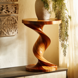 Orvexa Twisted Solid Wood Pedestal Stand - Timberustic Pedestal Stand