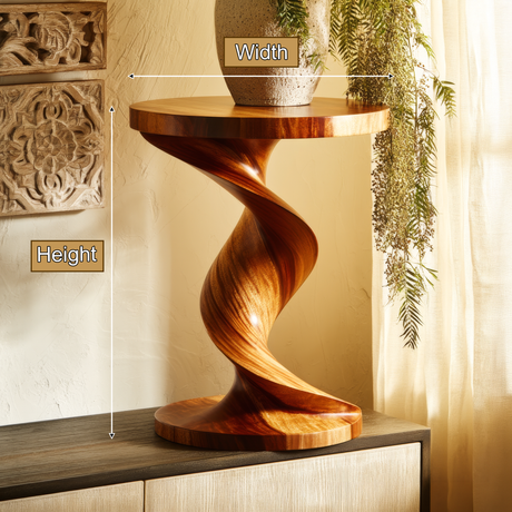 Orvexa Twisted Solid Wood Pedestal Stand - Timberustic Pedestal Stand