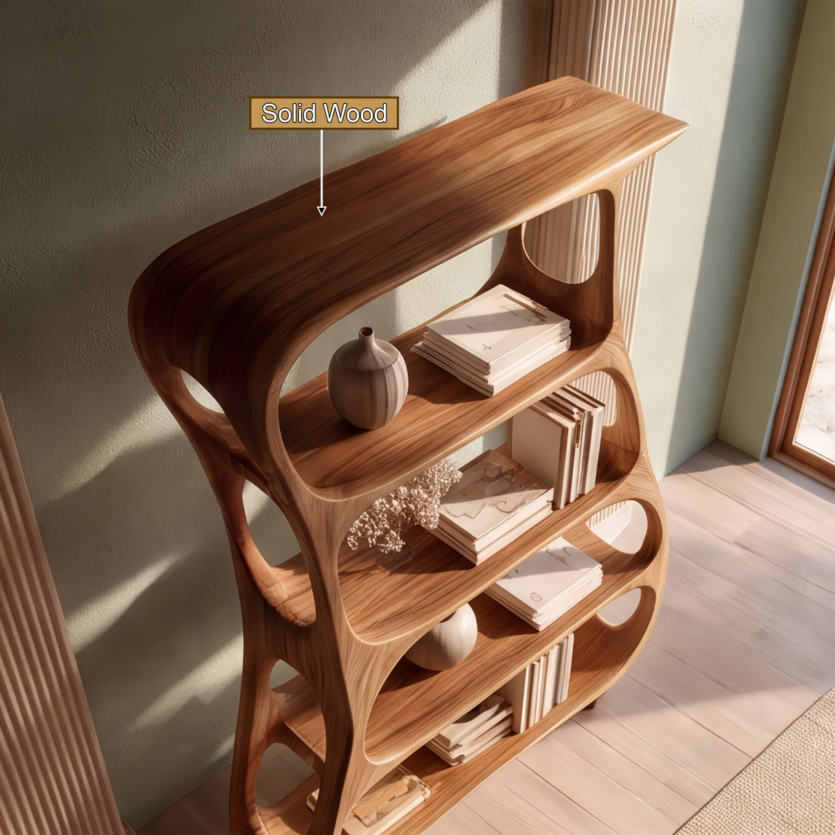 Orvian Handcrafted Solid Wood Bookshelf SPA934572