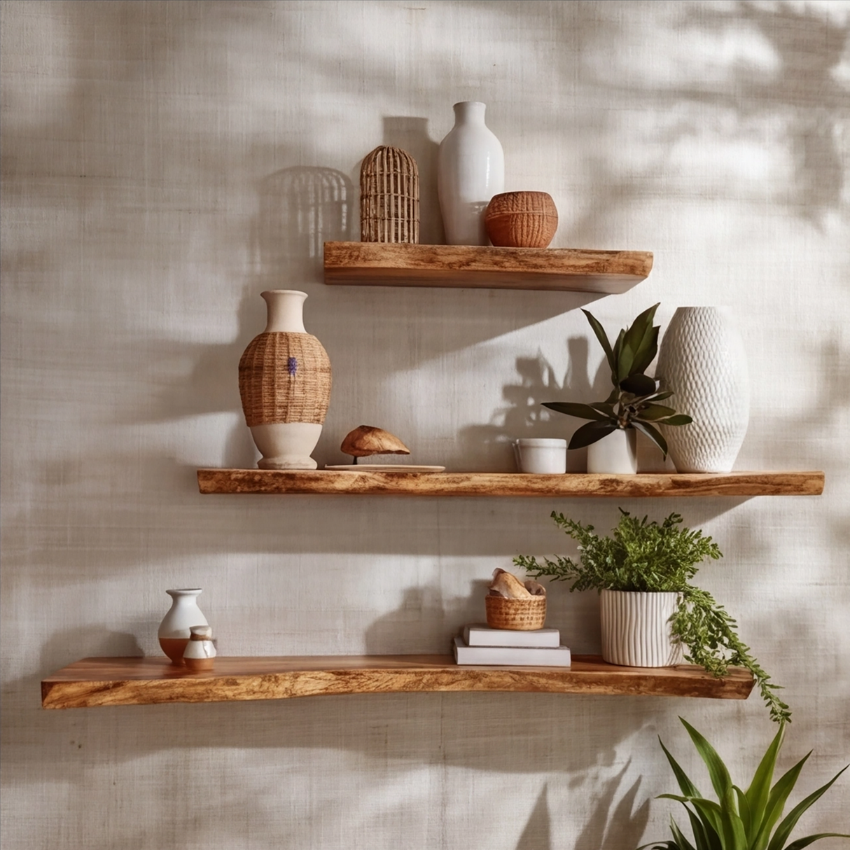 Orvian Live Edge Solid Wood Floating Shelf SPA175851 - Timberustic Floating Shelf