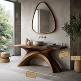 Orvian Sculpted Solid Wood Freestanding Bathroom Vanity SPA248697 - Timberustic Freestanding Bathroom Vanity