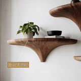 Orvian Sculpted Solid Wood Mushroom Floating Shelf SPA121876 - Timberustic Floating Shelf