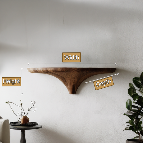 Orvian Sculpted Solid Wood Mushroom Floating Shelf SPA121876 - Timberustic Floating Shelf