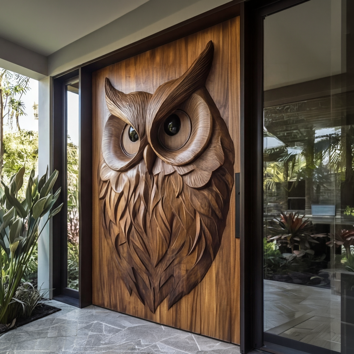 Orvion Sculpted Solid Wood Rectangular Double Doors - Timberustic Door