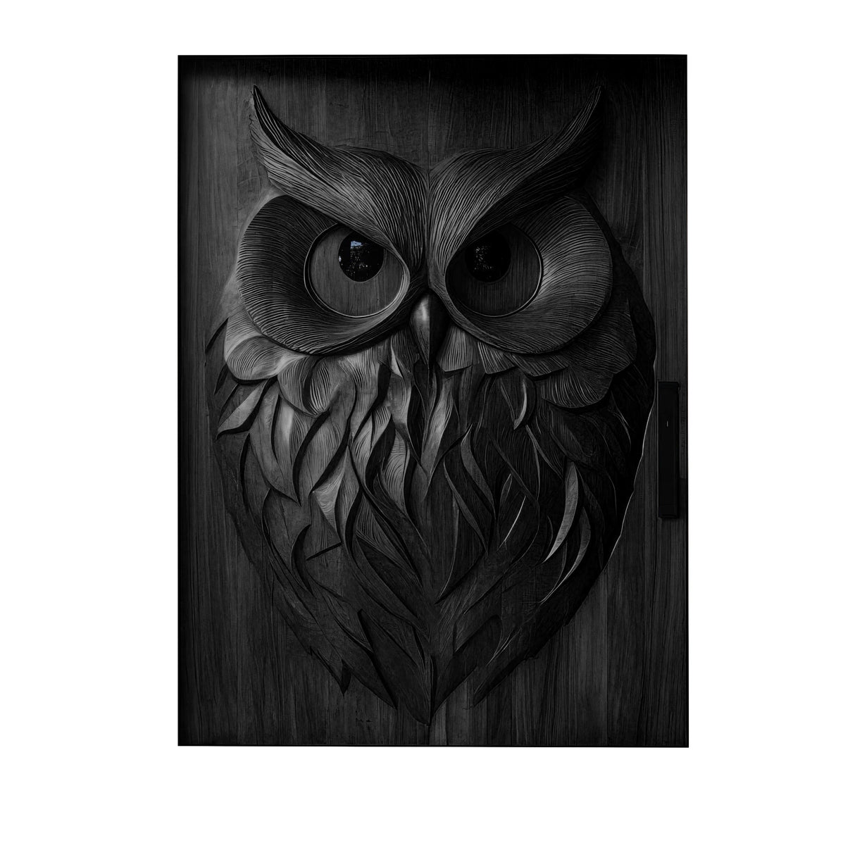 Orvion Sculpted Solid Wood Rectangular Double Doors Black - Timberustic Door