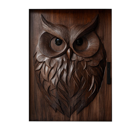 Orvion Sculpted Solid Wood Rectangular Double Doors Dark Walnut - Timberustic Door