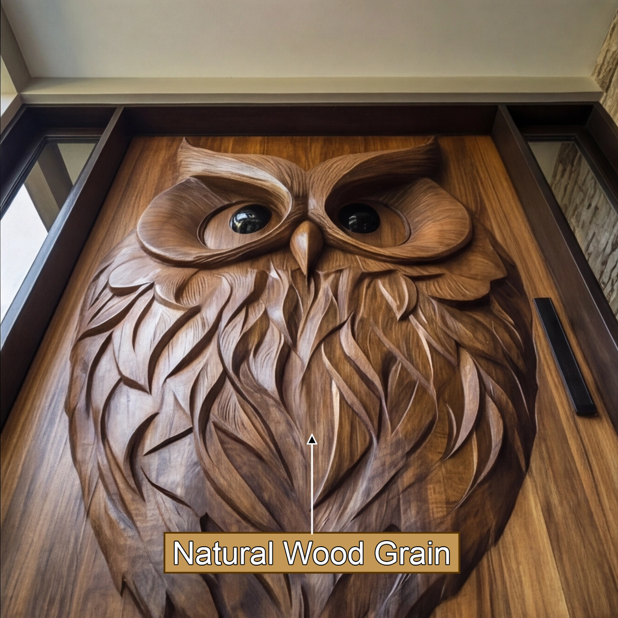 Orvion Sculpted Solid Wood Rectangular Double Doors - Timberustic Door