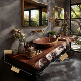 Orvyn Live Edge Solid Wood Floating Bathroom Vanity SPA524639 - Timberustic Floating Bathroom Vanity