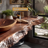 Orvyn Live Edge Solid Wood Floating Bathroom Vanity SPA524639 - Timberustic Floating Bathroom Vanity