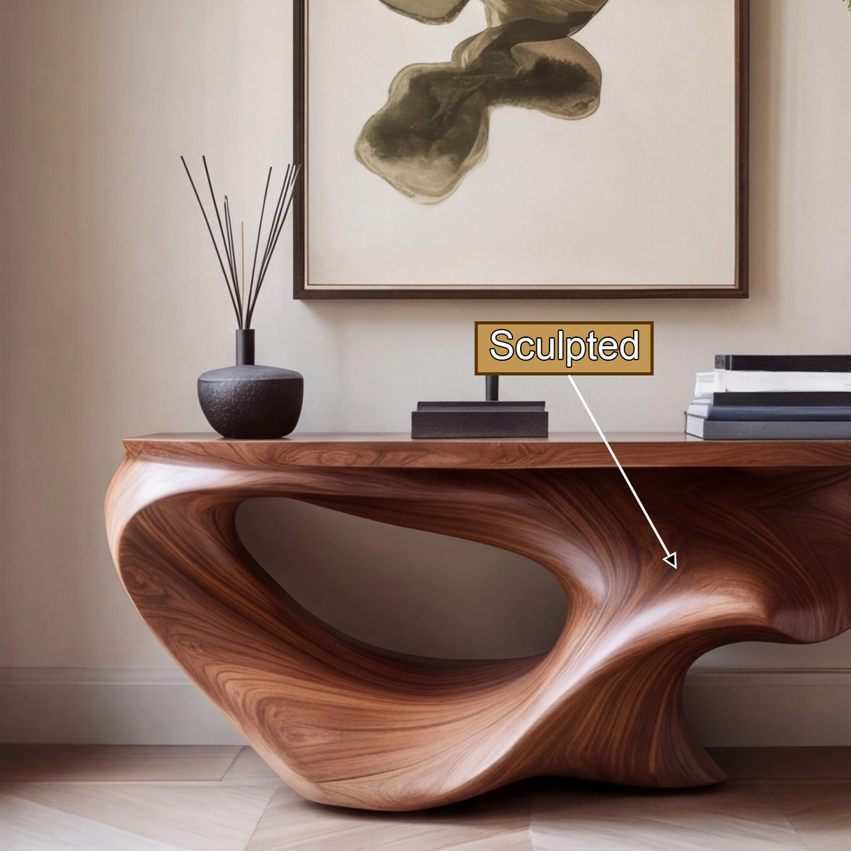 Oryndor Sculpted Solid Wood Console Table - Timberustic Console Table