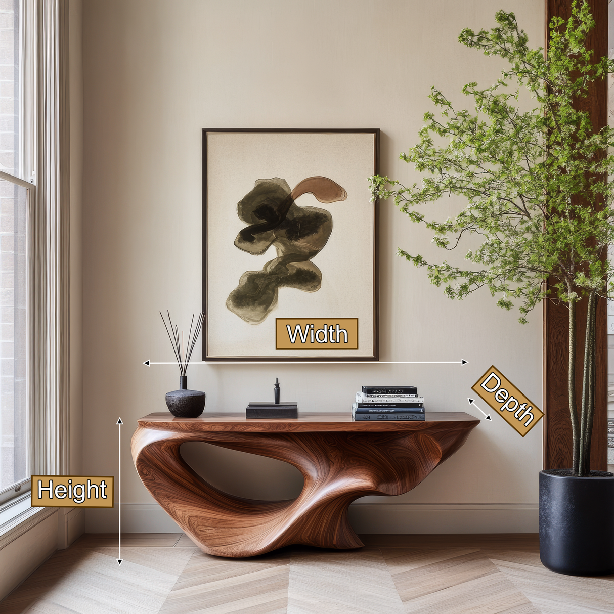 Oryndor Sculpted Solid Wood Console Table - Timberustic Console Table